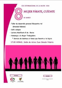 cartel conmemoración día de la mujer trabajadora 2018