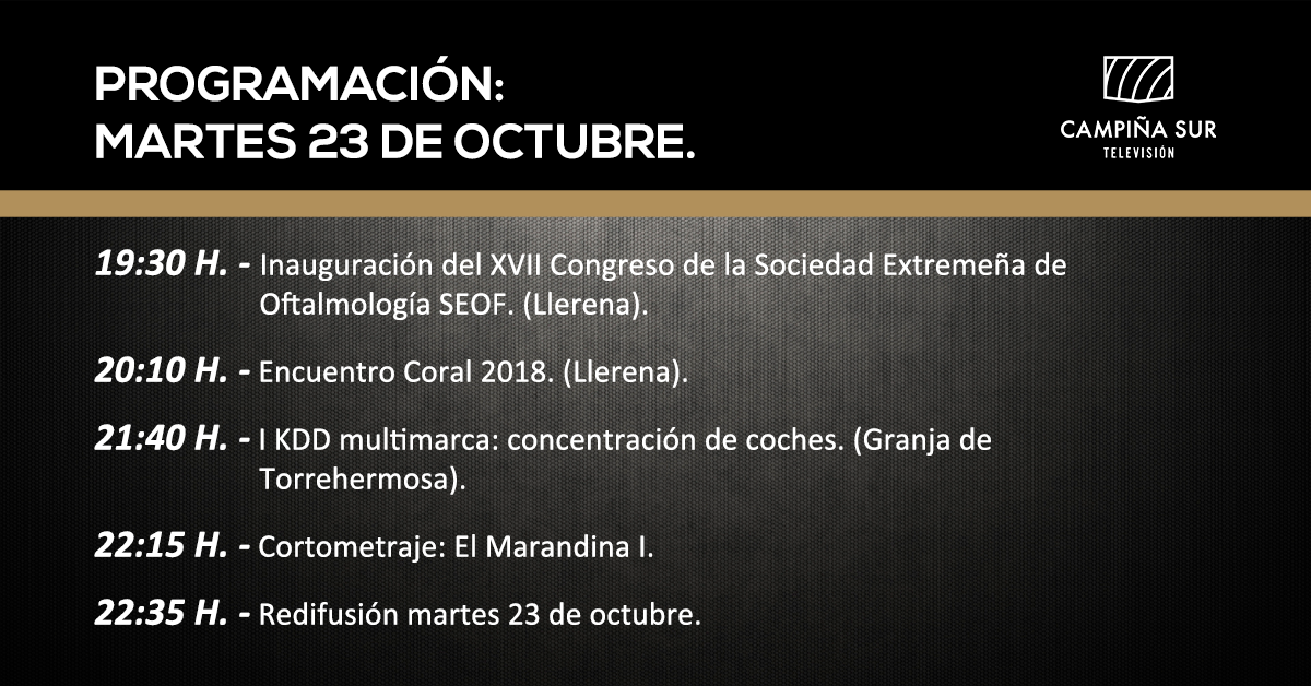 23 octubre programación Campiña Sur TV