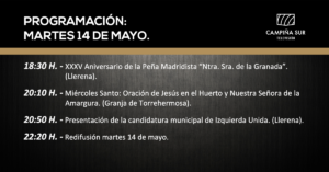 14 mayo programación campiña sur TV