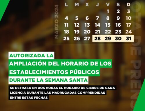 Autorizada la ampliación de horario de los establecimientos públicos durante la Semana Santa