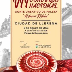 Cartel VII Concurso nacional de corte creativo de paleta Hilario Robles Ciudad de Llerena.