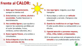 Recomendaciones ante el calor