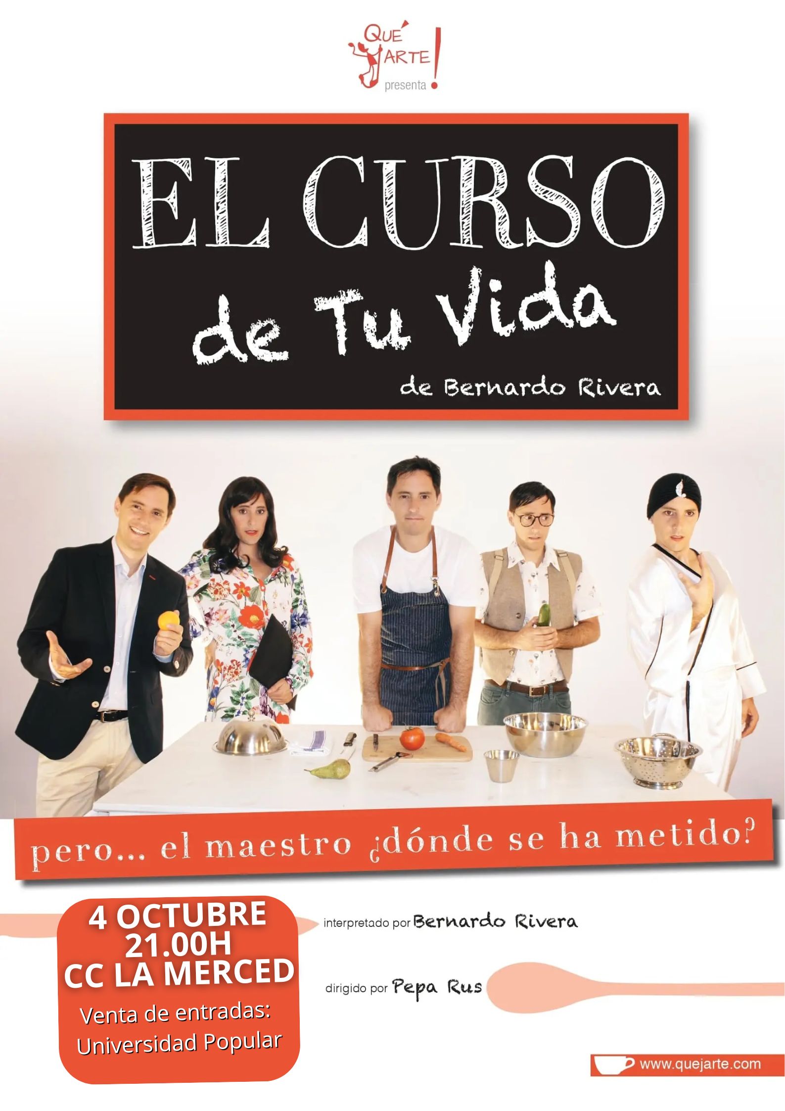 Cartel representación teatral El curso de tu vida