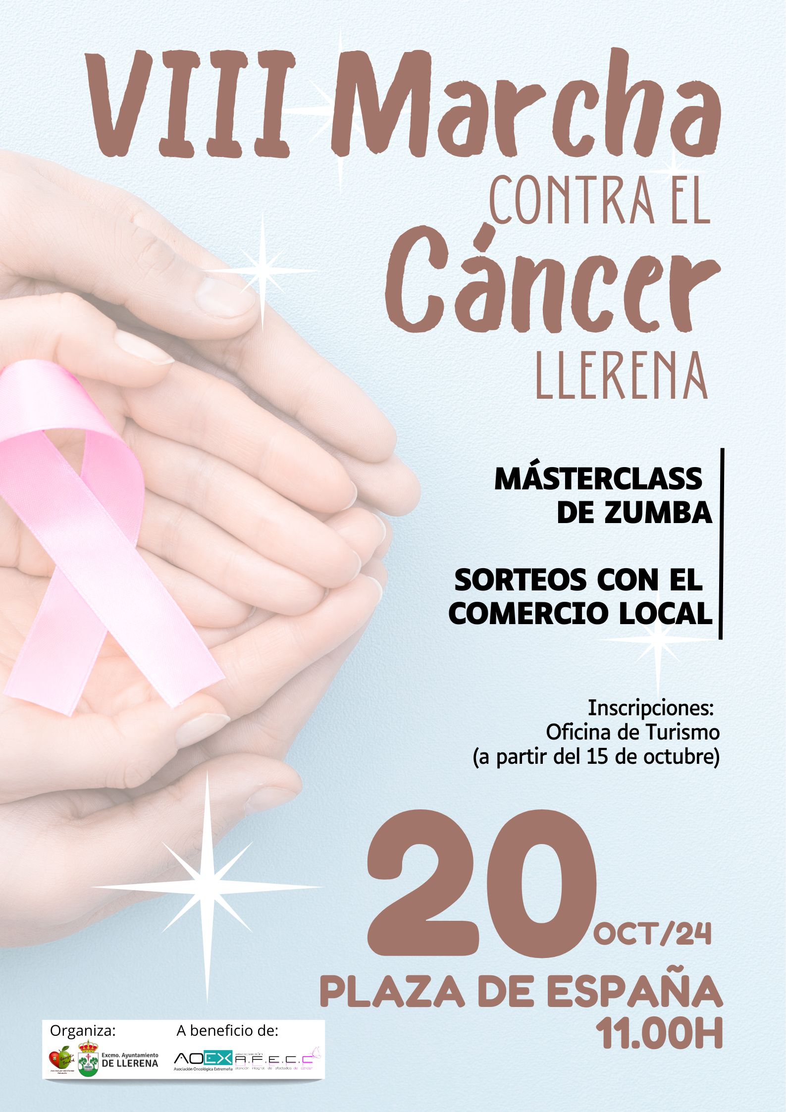 Cartel VIII Marcha contra el cáncer - Llerena 2024